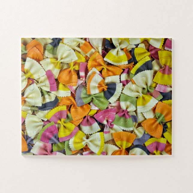 Colourful bow tie pasta jigsaw puzzle (Horizontal)