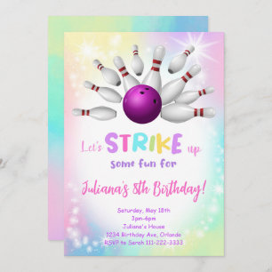 Colourful Bowling Birthday Invitation