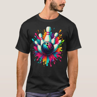 Colourful Bowling Game Day Bowling Cute Colorsplas T-Shirt