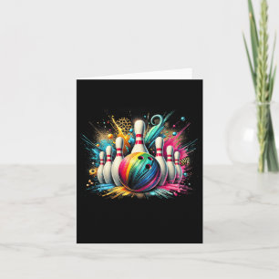 Colourful Bowling Game Day Bowling Flames Ll 1 Card