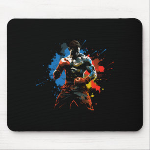 Colourful Boxer Boy On Mens Boxing Mouse Pad