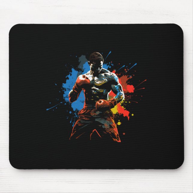 Colourful Boxer Boy On Mens Boxing  Mouse Pad (Front)