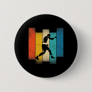 Colourful Boxer Silhouette Vintage Distressed  6 Cm Round Badge