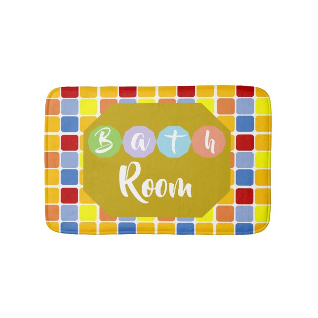 Colourful Boxes  - Small Bath Mat (Front)