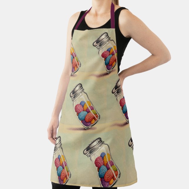 Colourful Brain Condiments Apron (Tiled Design) (Insitu)
