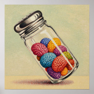 Colourful Brain Condiments Poster