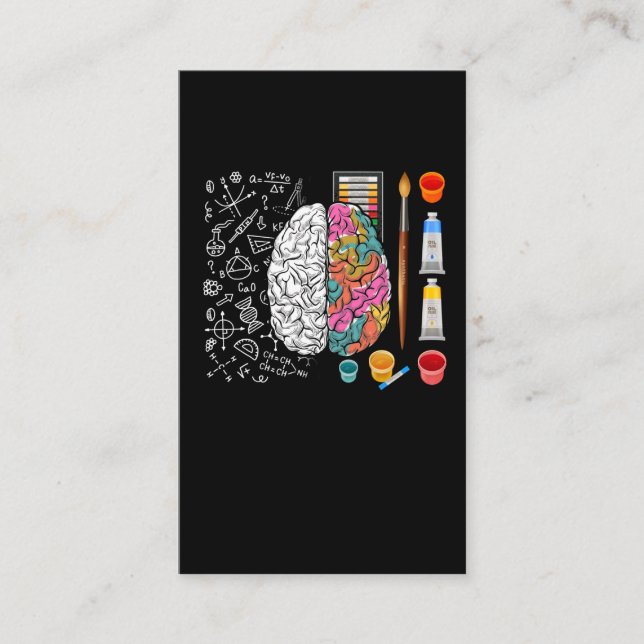 Colourful Brain Neurosurgeon Scientist Artist Business Card (Front)