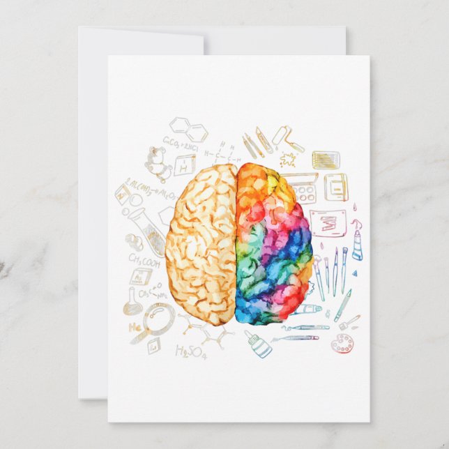 Colourful Brain - Science And Art - Neuroscience N Invitation (Front)