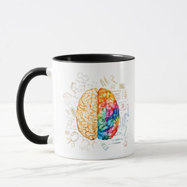 Colourful Brain - Science And Art - Neuroscience N Mug (Left)