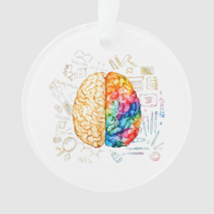 Colourful Brain - Science And Art - Neuroscience N Ornament