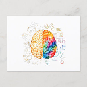 Colourful Brain - Science And Art - Neuroscience N Postcard