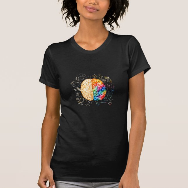 Colourful Brain - Science And Art - Neuroscience N T-Shirt (Front)