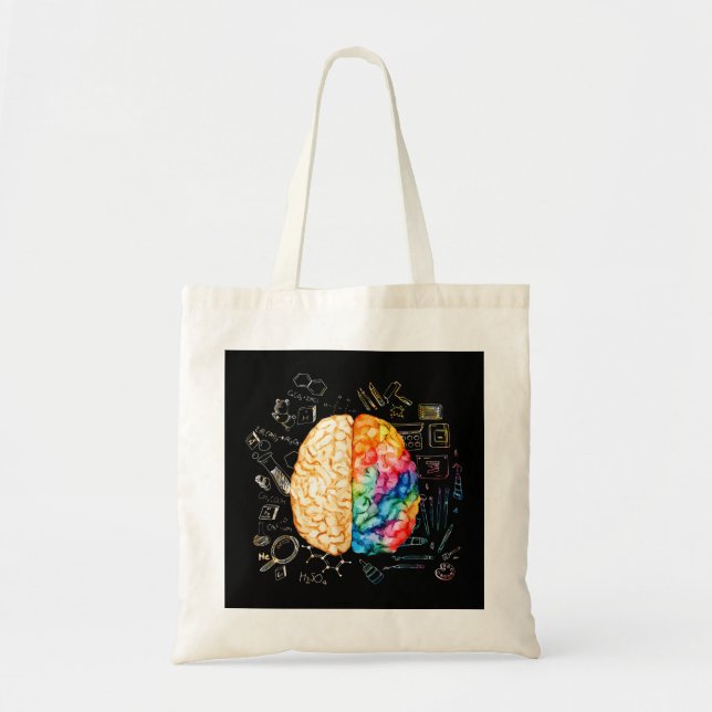 Colourful Brain - Science And Art - Neuroscience N Tote Bag (Front)