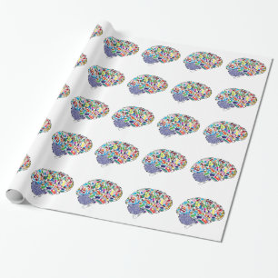 Colourful Brains Wrapping Paper