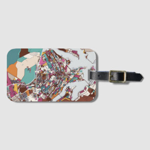 Colourful Brasilia Map Luggage Tag