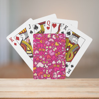 colourful breast pattern stone coaster playing cards