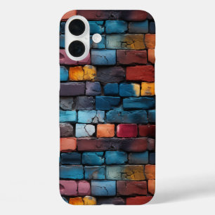 Colourful Brick Pattern iPhone 16 Plus Case
