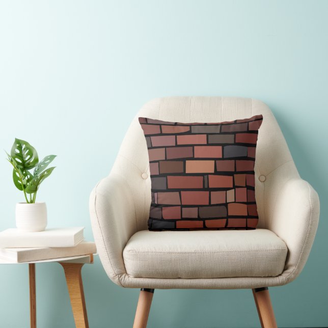 Colourful Brick Wall Cushion (Chair)