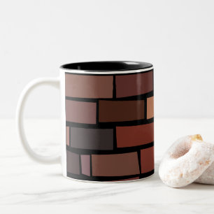 Colourful Brick Wall Two-Tone Coffee Mug