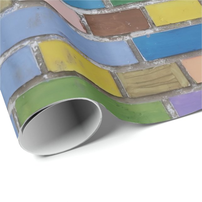 Colourful brick wall wrapping paper (Roll Corner)