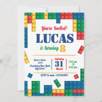 Colourful Bricks Building Blocks Birthday Party