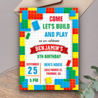 Colourful Bricks Building Blocks Birthday Party