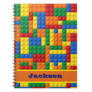 Colourful Bricks Building Blocks Personalised Notebook