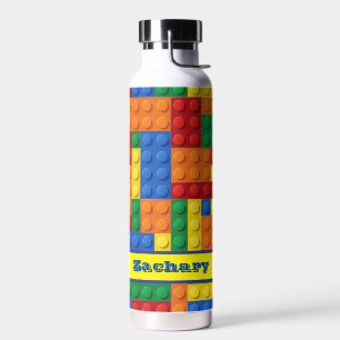 Colourful Bricks Building Blocks Personalised Water Bottle