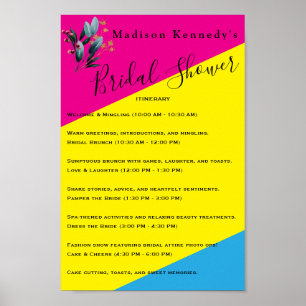 Colourful Bridal Shower 🌸 Itinerary Plan Fab Poster
