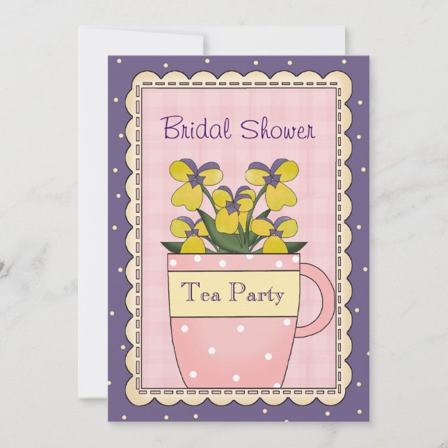 Colourful Bridal Shower Tea Party Invitation (Front)