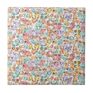 Colourful bright birthday pattern ceramic tile