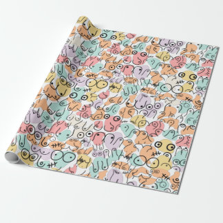 Colourful bright birthday pattern wrapping paper