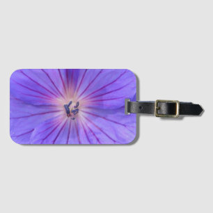 Colourful Bright Blue Geranium Flower Detail Luggage Tag