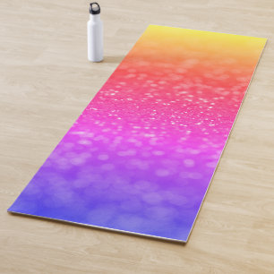 Colourful Bright Bokeh Glitter Yoga Mat