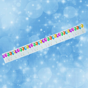 Colourful Bright Bunch of Balloons Satin Ribbon