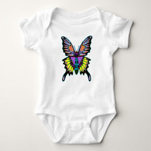 Colourful Bright Butterfly Baby Bodysuit