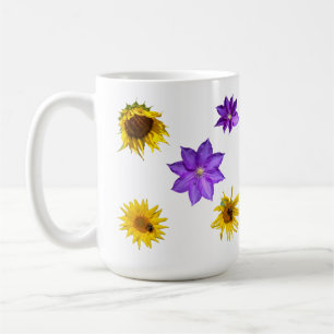 Colourful Bright Cut Out Flowers Coffee Mug