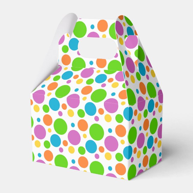 Colourful Bright Dots Pattern Favour Box (Front Side)