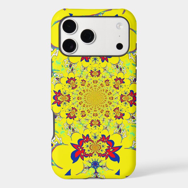 Colourful Bright Floral Damask Design Art Print (Back)