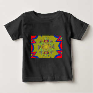 Colourful Bright Floral Damask Design Art Print Baby T-Shirt