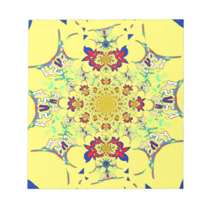 Colourful Bright floral damask design Notepad