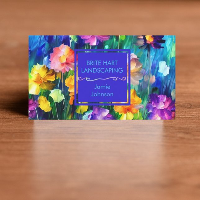 Colourful Bright Floral Design Business Card (Creator Uploaded)
