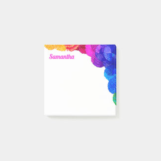 Colourful Bright Floral Pattern Personalised Post-it Notes