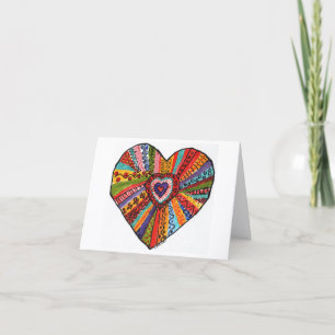 colourful bright heart #3 thank you card