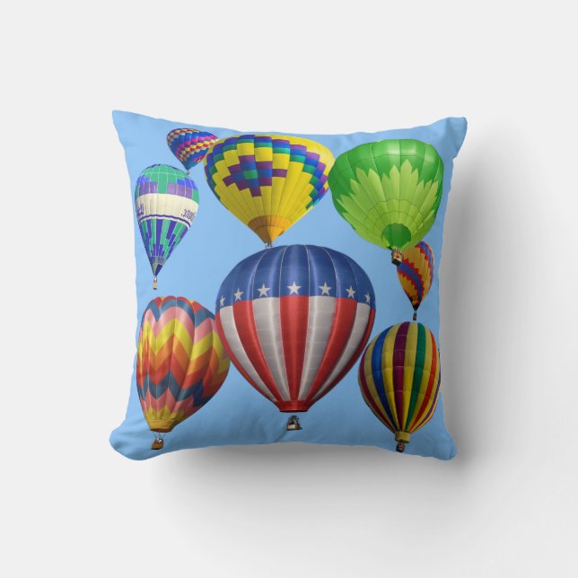 Colourful Bright Hot Air Balloons Single Sided Cushion (Front)