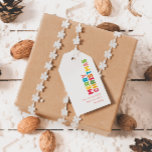 Colourful & Bright Merry Christmas Family Gift Tag<br><div class="desc">Capture the joy and magic of the holiday season with these unique and festive, colourful & bright Merry Christmas family gift tags. Their simple yet fun design features a rainbow colour palette of red, green, yellow, blue, orange, and pink, creating a vibrant and cheerful atmosphere. The creative and minimalist approach,...</div>