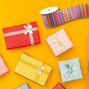 Colourful Bright Modern Christmas Satin Ribbon