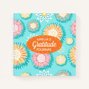 Colourful Bright Modern Floral Gratitude Notebook