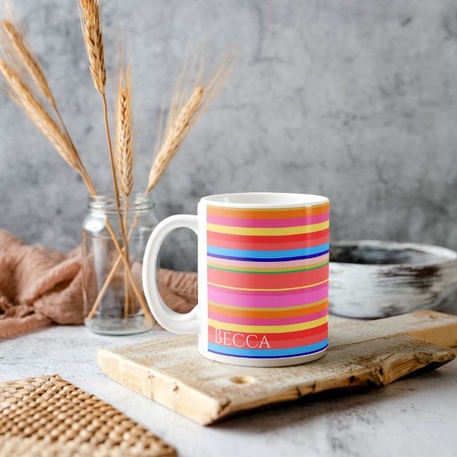 Colourful Bright Modern Personalised  Coffee Mug (Creator Uploaded)