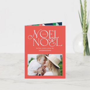 Colourful bright Noel Christmas geometric photo Holiday Card